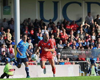 Shelbourne's' Mark Coyle pulls away from UCD's Sean Brennan