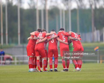 Sligo Rovers players in a huddle