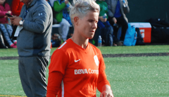 Janine van Wyk lined out for Houston Dash in the United States.