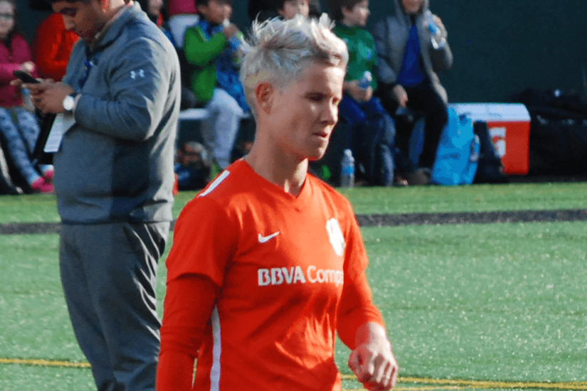 Janine van Wyk lined out for Houston Dash in the United States.