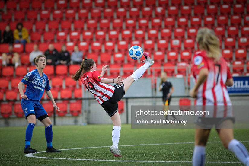 Derry City and Crusaders in action