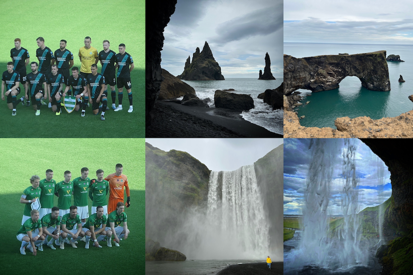 Team lineups and images from a trip to the south coast of Iceland