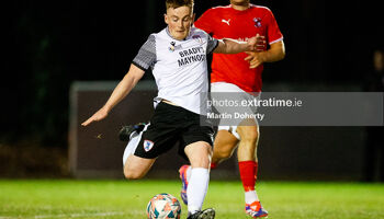 Patrick O'Sullivan in action for Maynooth Town against Tolka Rovers on Tuesday night