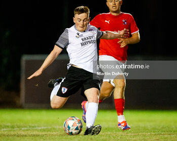 Patrick O'Sullivan in action for Maynooth Town against Tolka Rovers on Tuesday night