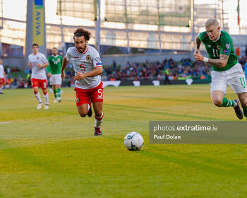 James McClean in action against Gibraltar in Ireland's 2-0 home win in 2019
