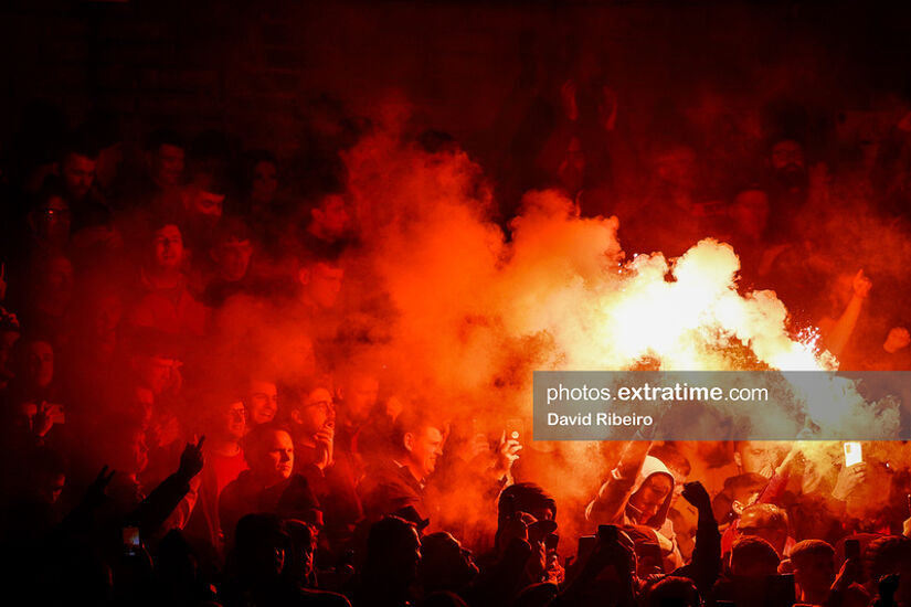 Action from the League of Ireland Premier Divison match between Cork City FC and Bohemians FC at Turner's Cross.