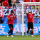 Georges Mikautadze of Georgia celebrates scoring his team’s first goal from a penalty kick during the UEFA EURO 2024 group stage match between Georgia and Czechia at Volksparkstadion on June 22, 2024 in Hamburg, Germany.