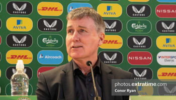 Stephen Kenny pictured at the Aviva Stadium as he announced his squad for the upcoming Latvia and France home games