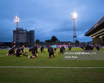 Bohemians warm up at Dalymount Park ahead of their 1-2 loss to Finn Harps in the Premier Division on Friday, 24 September 2021.