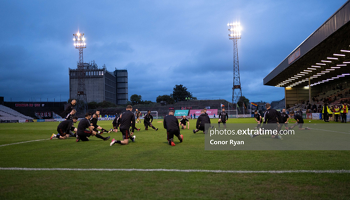 Bohemians warm up at Dalymount Park ahead of their 1-2 loss to Finn Harps in the Premier Division on Friday, 24 September 2021.