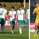 Cork City celebrate win over Finn Harps (right) while Luka Lovic is in action against Longford Town for Wexford (right)