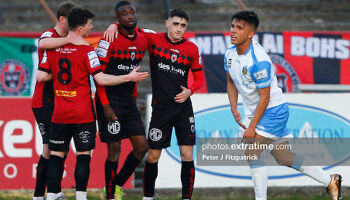 Bohemians celebrate their opening goal from Junior