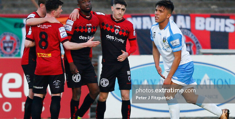 Bohemians celebrate their opening goal from Junior