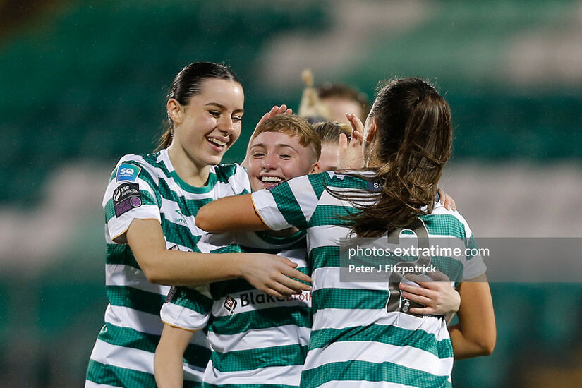 Jaime Thompson of Shamrock Rovers celebrates