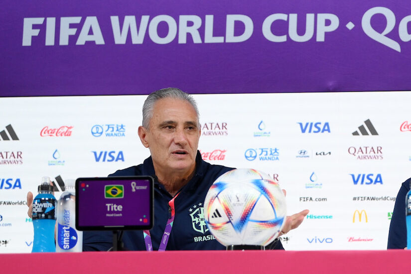 Brazilian Head Coach Tite speaking on the eve of their game against Serbia