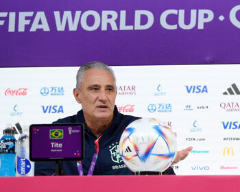 Brazilian Head Coach Tite speaking on the eve of their game against Serbia