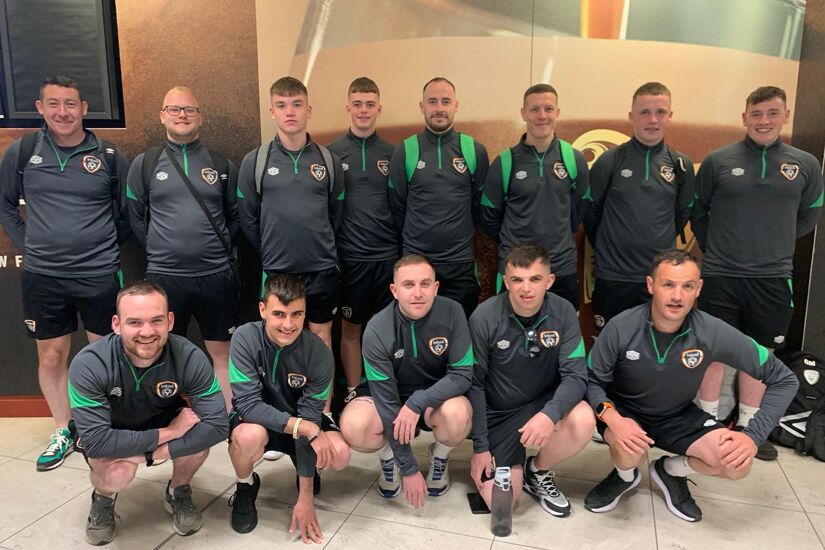 The Ireland team before flying off to Italy for the tournament