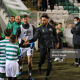 Shamrock Rovers captain Roberto Lopes greets a mascot as he takes the field at Tallaght Stadium.