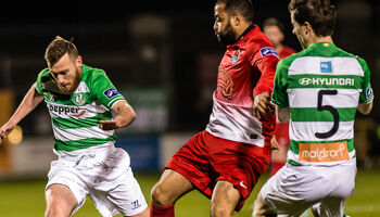 Kieran Djilali in action for Cork City against Shamrock Rovers