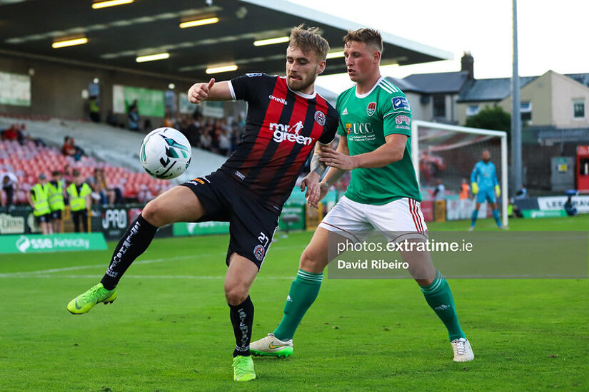 Luke Wade Slater in action for Bohemians against Cork City