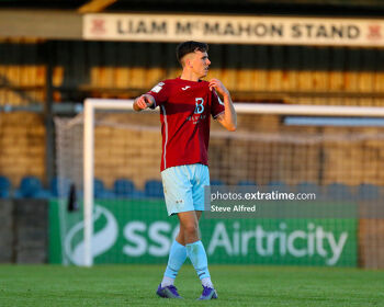 Charlie Lyons in action for Cobh Ramblers in 2021