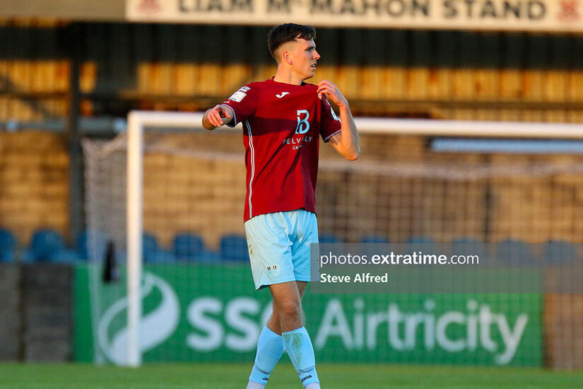 Charlie Lyons in action for Cobh Ramblers in 2021