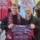 Niall O'Keefe unveiled by Cobh Ramblers boss Mick McDermott (right)