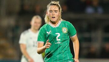 Jessie Stapleton in action for Ireland against Italy in Tallaght in February 2024