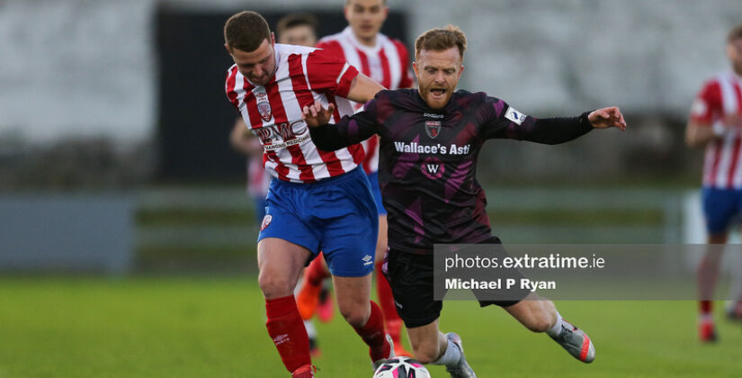 Jack Doherty of Wexford with Anthony O'Donnell of Treaty United.