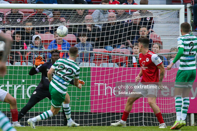 Andy Lyons scoring Rovers' opening goal