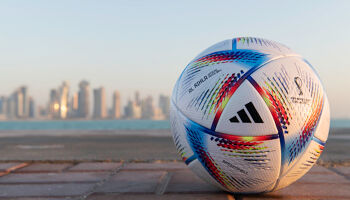 Al Rihla football on the Doha waterfront