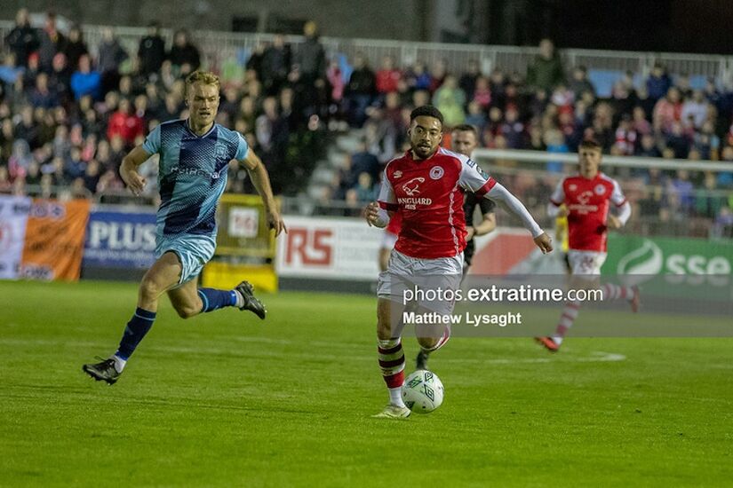 Action from St. Patrick's Athletic 3-1 home win over Dundalk last September