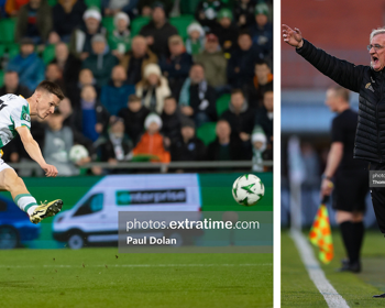 Johnny Kenny scoring for Shamrock Rovers in Europe / Ollie Horgan