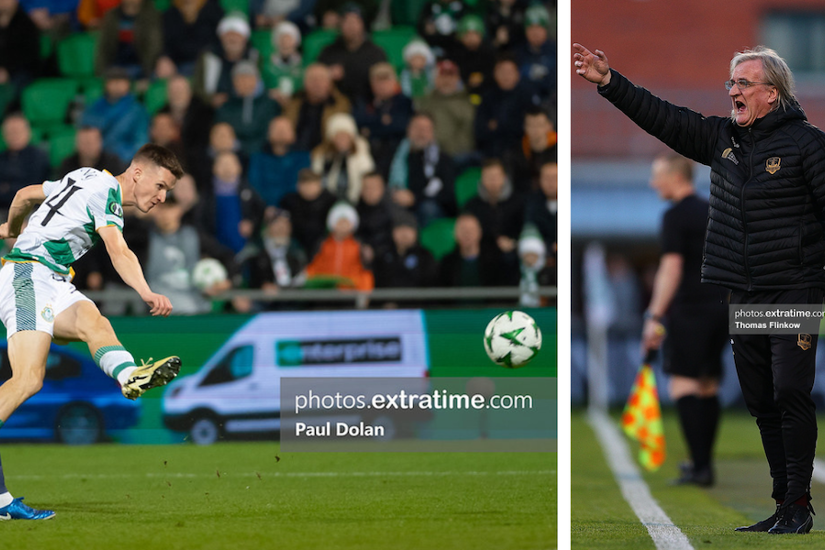 Johnny Kenny scoring for Shamrock Rovers in Europe / Ollie Horgan