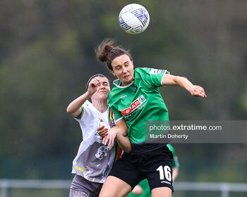 Karen Duggan of Peamount United in action against Kira Bates-Crosbie of Bohemian FC
