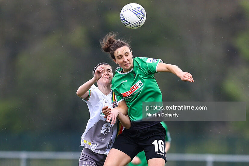 Karen Duggan of Peamount United in action against Kira Bates-Crosbie of Bohemian FC