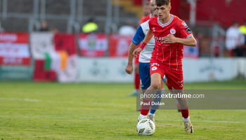 Will Jarvis in action for Shelbourne during last week's first-leg at Tolka Park