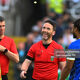 REFEREE EOGHAN O'SHEA WITH CIAN COLEMAN AND GILES PHILLIPS.