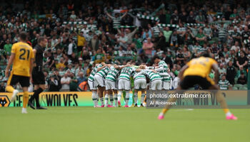 Hoops huddle ahead of kick-off against Wolves in Dublin