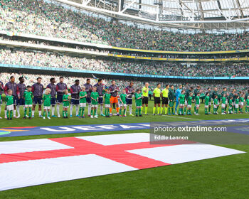 England and Ireland line up at the Aviva in the UEFA Nations League