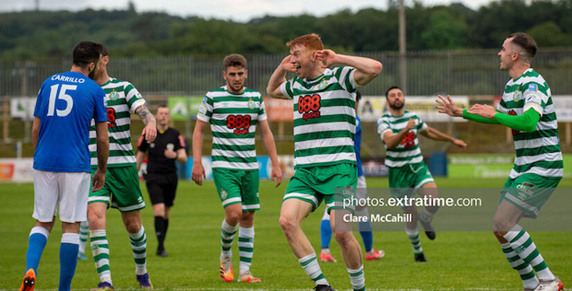 Rory Gaffney celebrating his sixth goal of the season