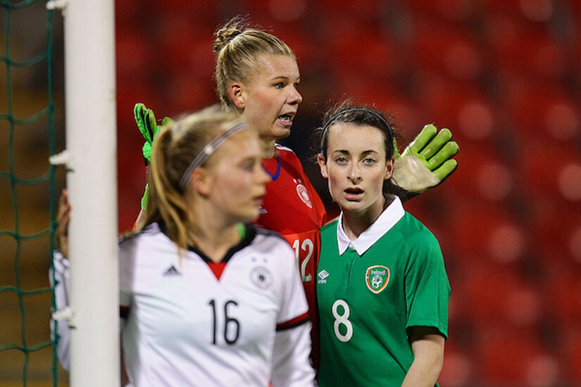 Roma McLaughlin in action against Germany u19