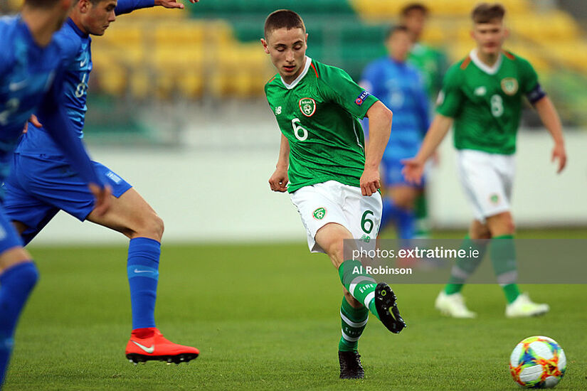 Joe Hodge in action for Ireland at underage level
