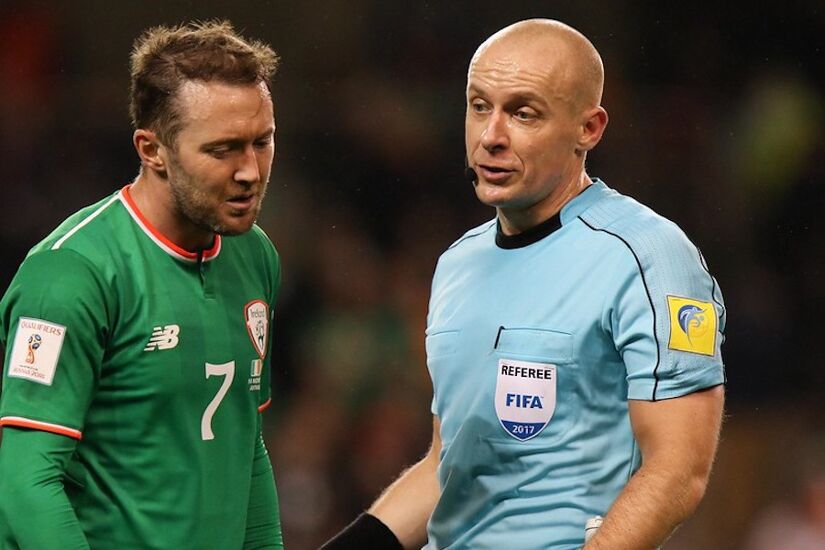 Szymon Marciniak took charge of Ireland's 5-1 home defeat to Denmark in 2017