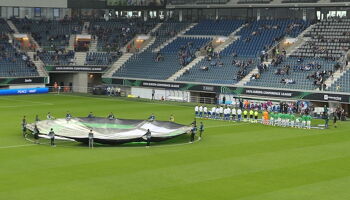 Gent and Shamrock Rovers line up ahead of kick off last month in Belgium