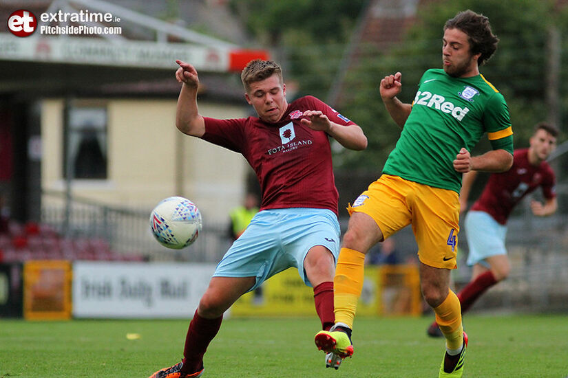 Pearson in action with Preston during a friendly with Cobh