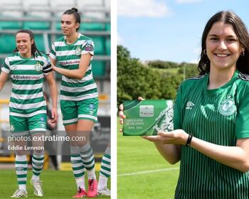 From left to right: Rovers skipper Áine O'Gorman, Jessica Hennessy and Maria Reynolds