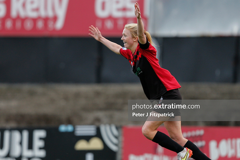 Erica Burke celebrates scoring the winning goal for Bohemians during their FAI Cup first round encounter with Galway on Saturday, 9 July 2022.