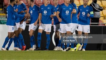 Molde celebrate scoring against Dundalk in the 2020 Europa League