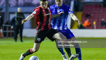 Joe Power in action for Longford Town during the 2022 season.